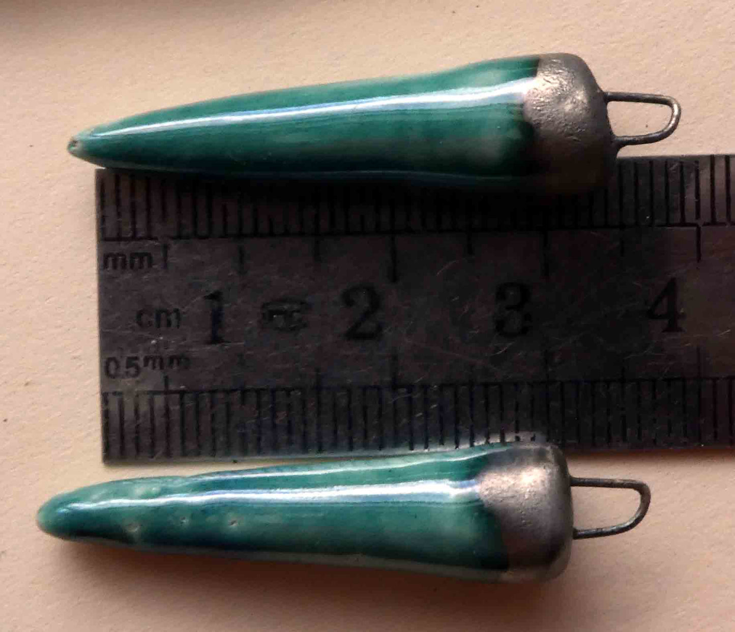 Ceramic Spikes Earring Charms -Royal Turquoise