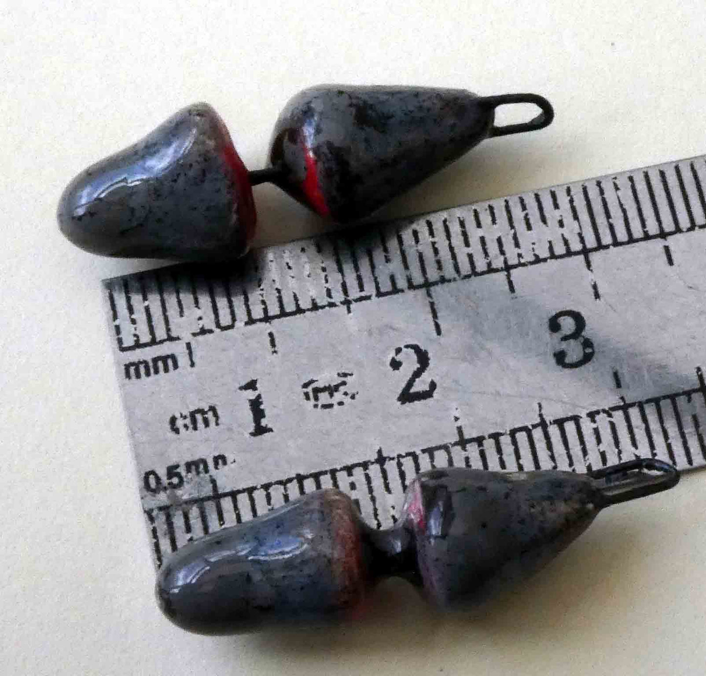 Ceramic Double Cone Earring Charms -Pebble Grey