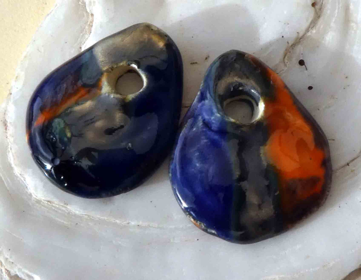 Ceramic Scales Earring Charms#6