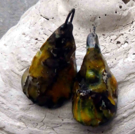 Ceramic Organic Cone Drops Earring Charms #1