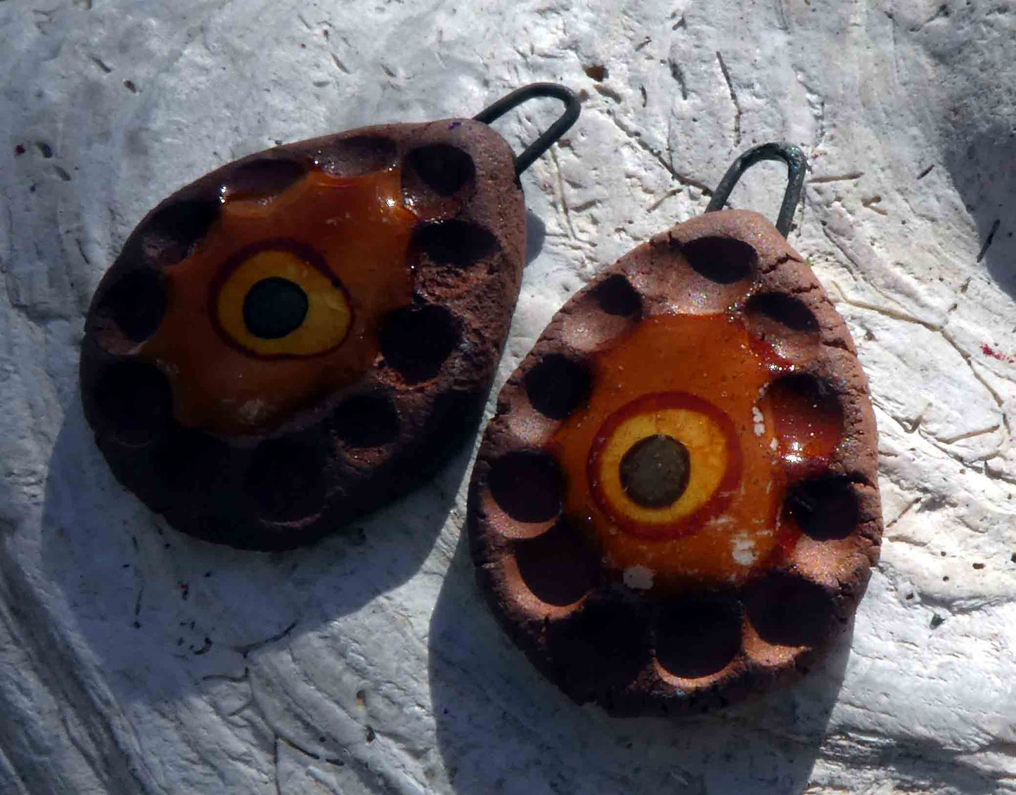 Ceramic Terracotta Drops Earring Charms - Browns #3