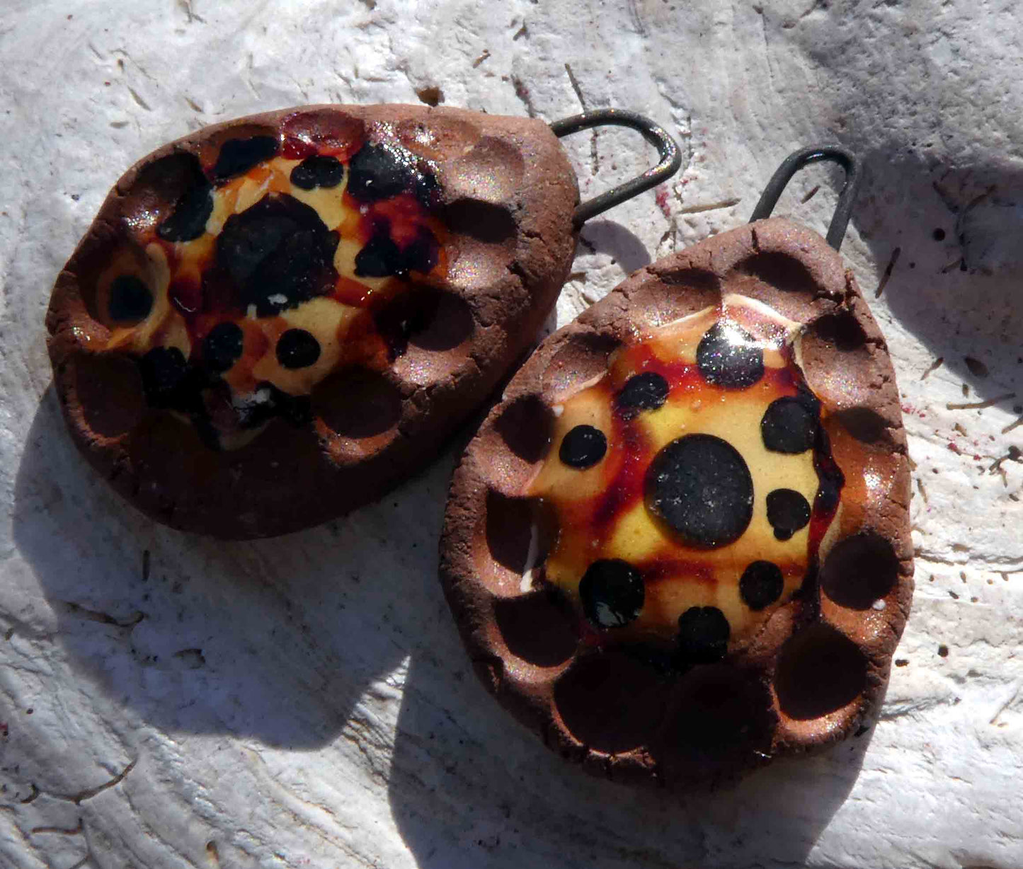 Ceramic Terracotta Drops Earring Charms - Browns #4