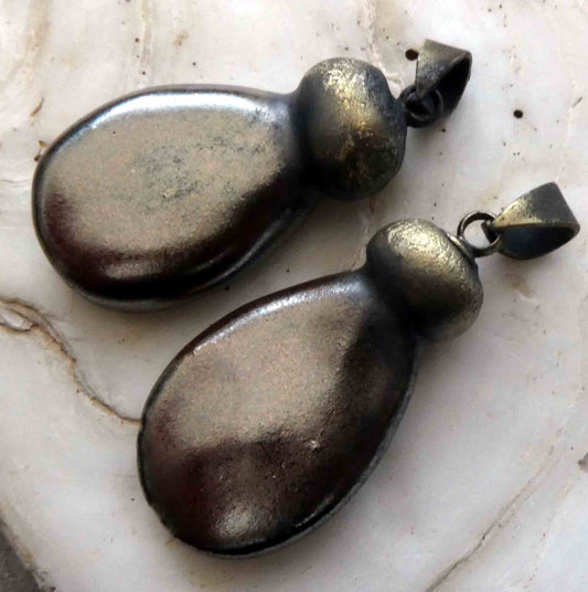 Ceramic Flat Drop Earring Charms -Gloria