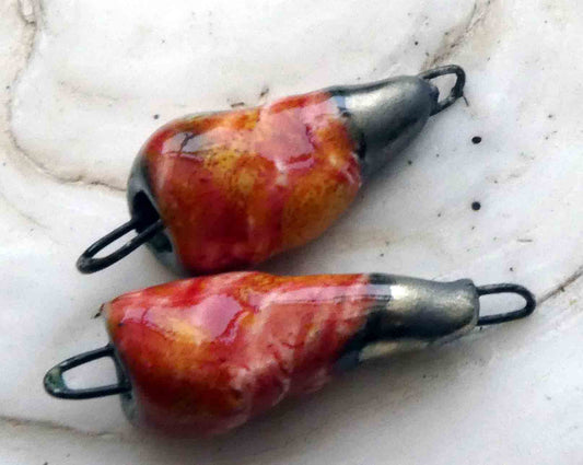 Ceramic Cone Earring Connectors - Fruit Punch