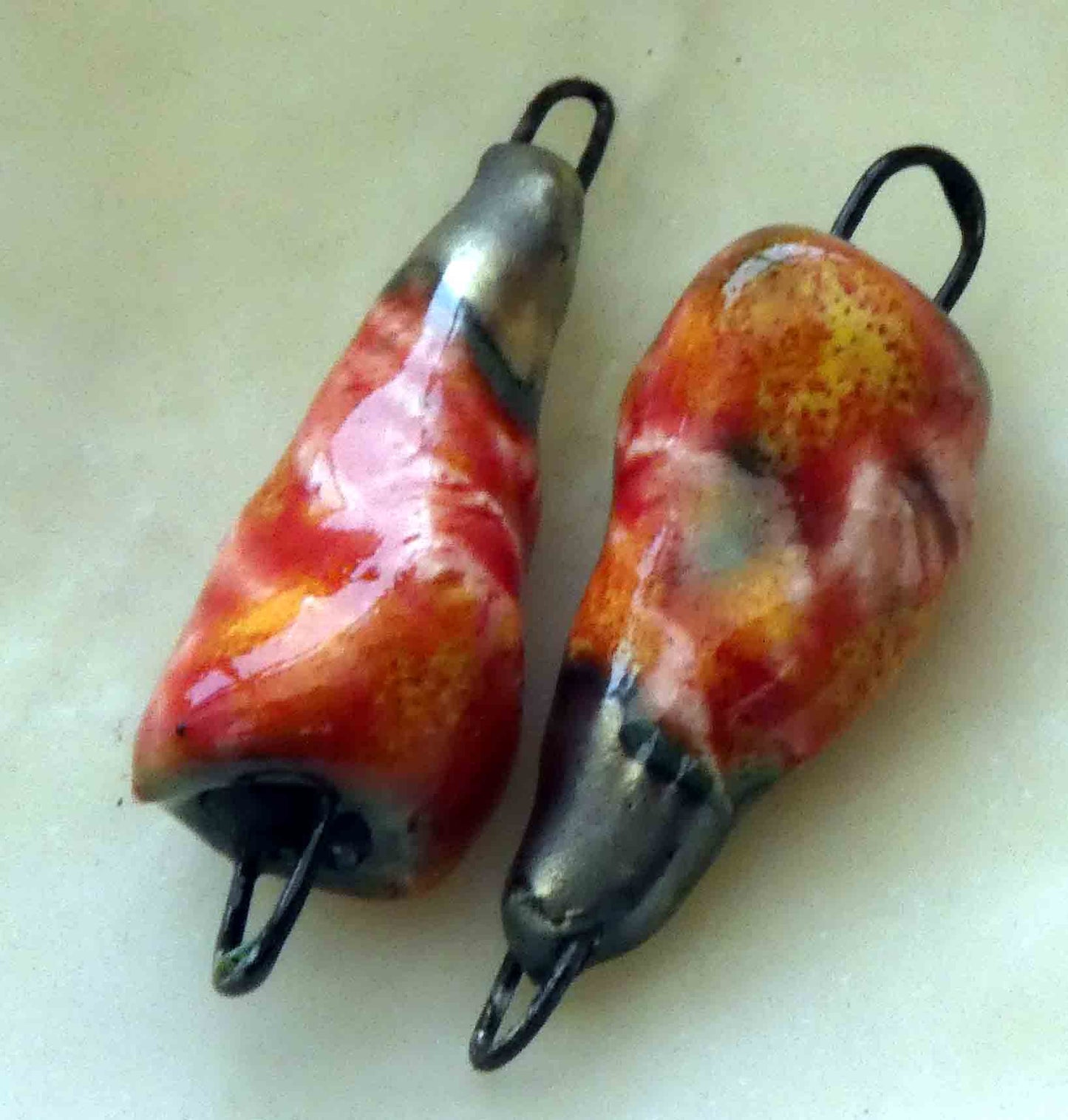 Ceramic Cone Earring Connectors - Fruit Punch