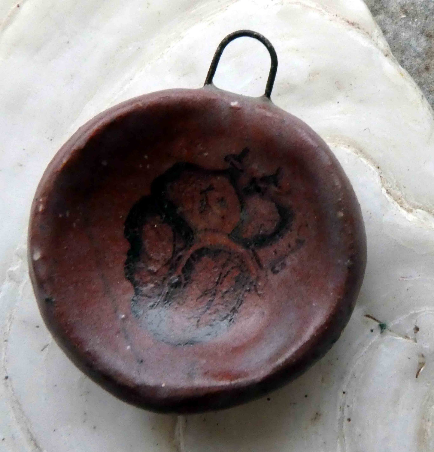 Ceramic Decal Rustic Pendant