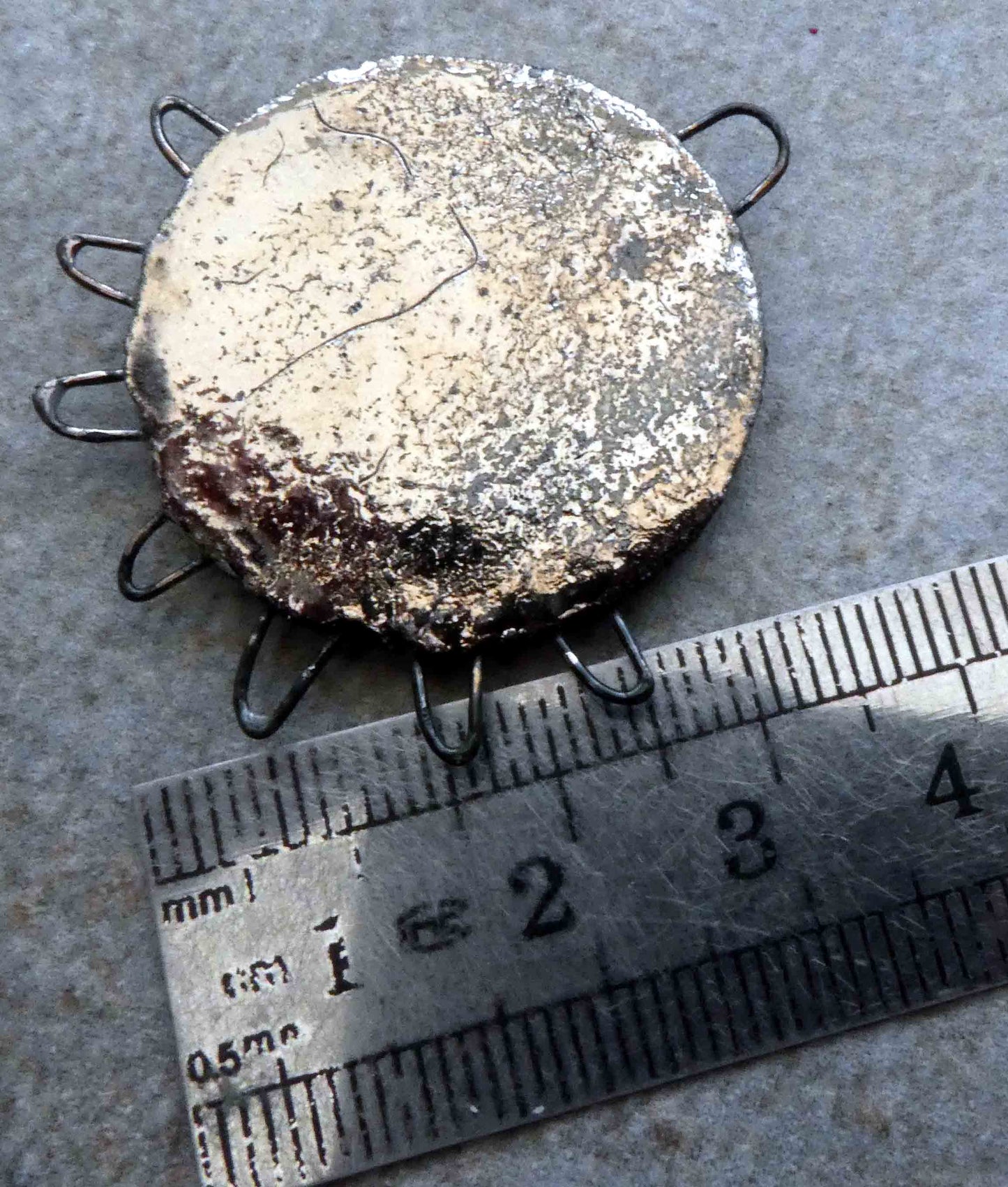 Ceramic Dark Necklace Connector Pendant - Platinum Detail #6