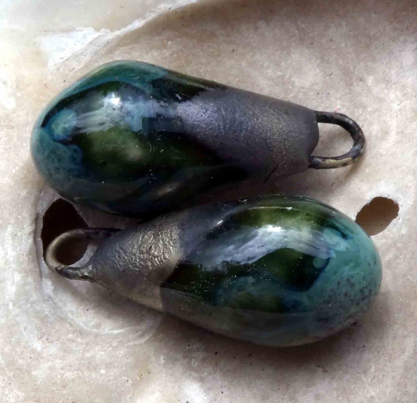 Ceramic Drops Earring Charms- Kiwi Fruit