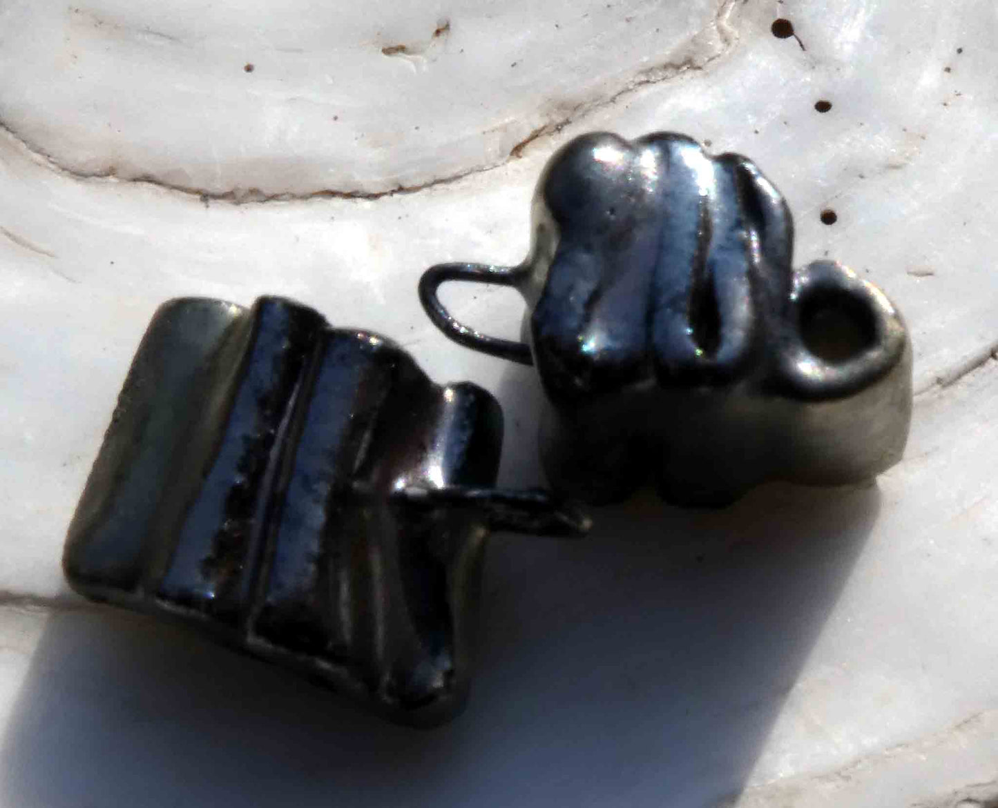 Ceramic Folded Ribbon Earring Connectors -Gloria