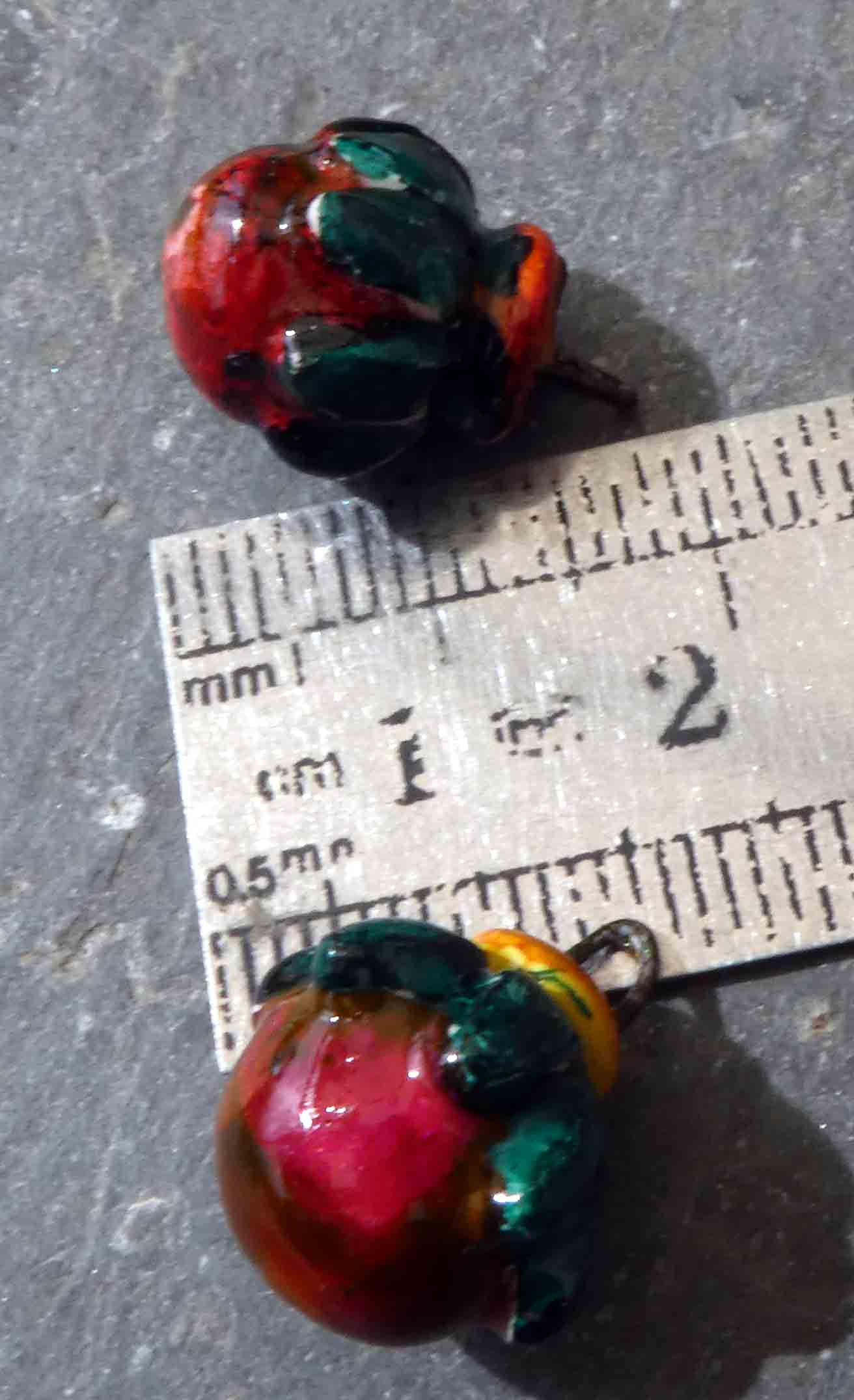 Ceramic Little Flower Buds Earring Charms- Cherry