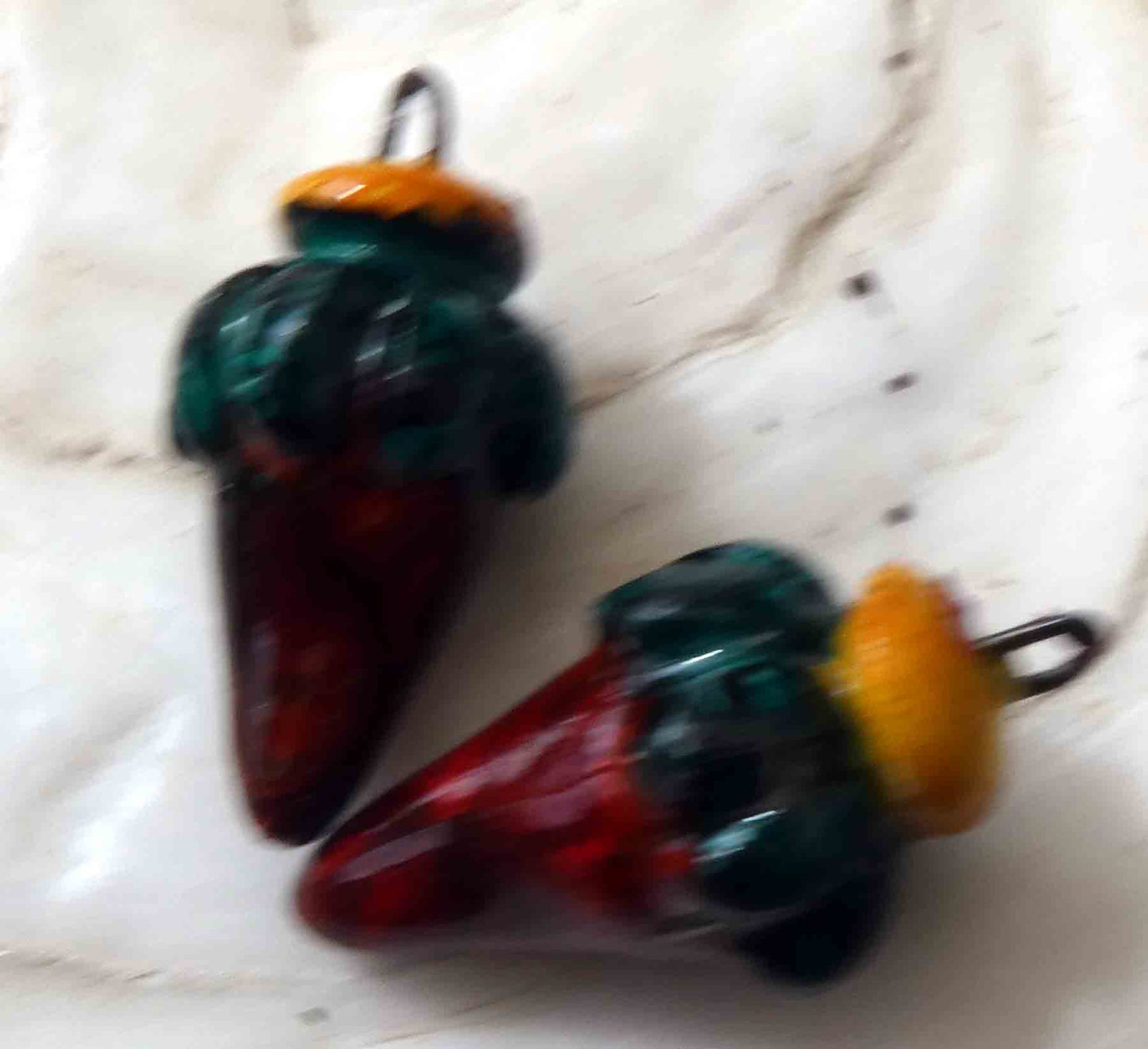 Ceramic Flower Buds Earring Charms- Sangria