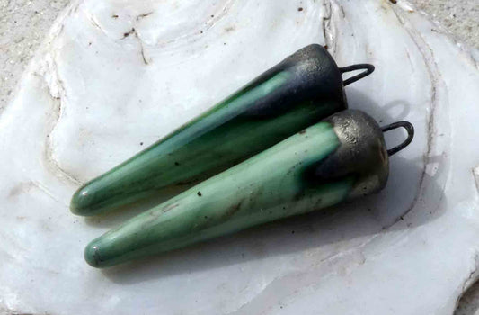 Ceramic Spikes Earring Charms -Peppermint Speckol