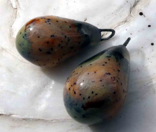 Ceramic Drops Earring Charms - Amber Ash