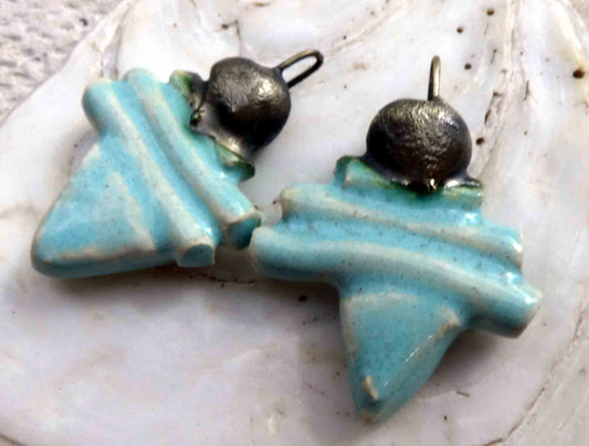 Ceramic Sticks and Triangle Stack Drops -Larimar