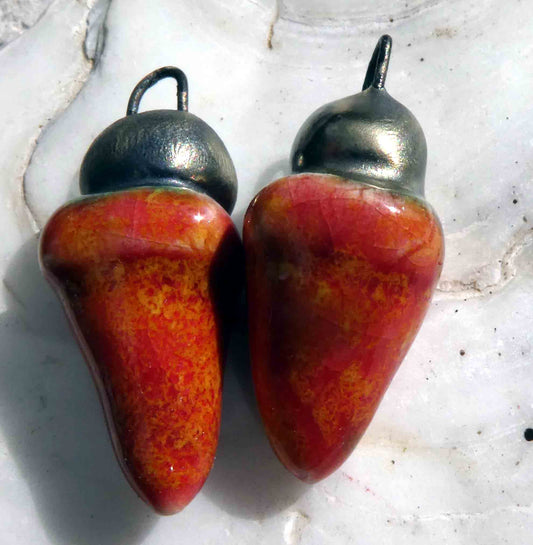 Ceramic Chunky Spike Drops - Firecracker