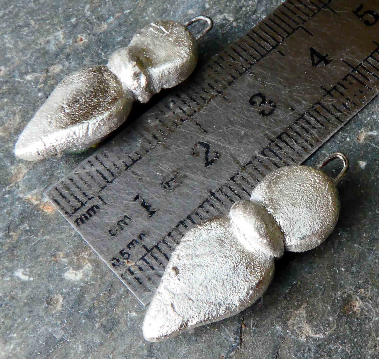 Ceramic Moulded Drops Stacks Earring Charms - Titanium