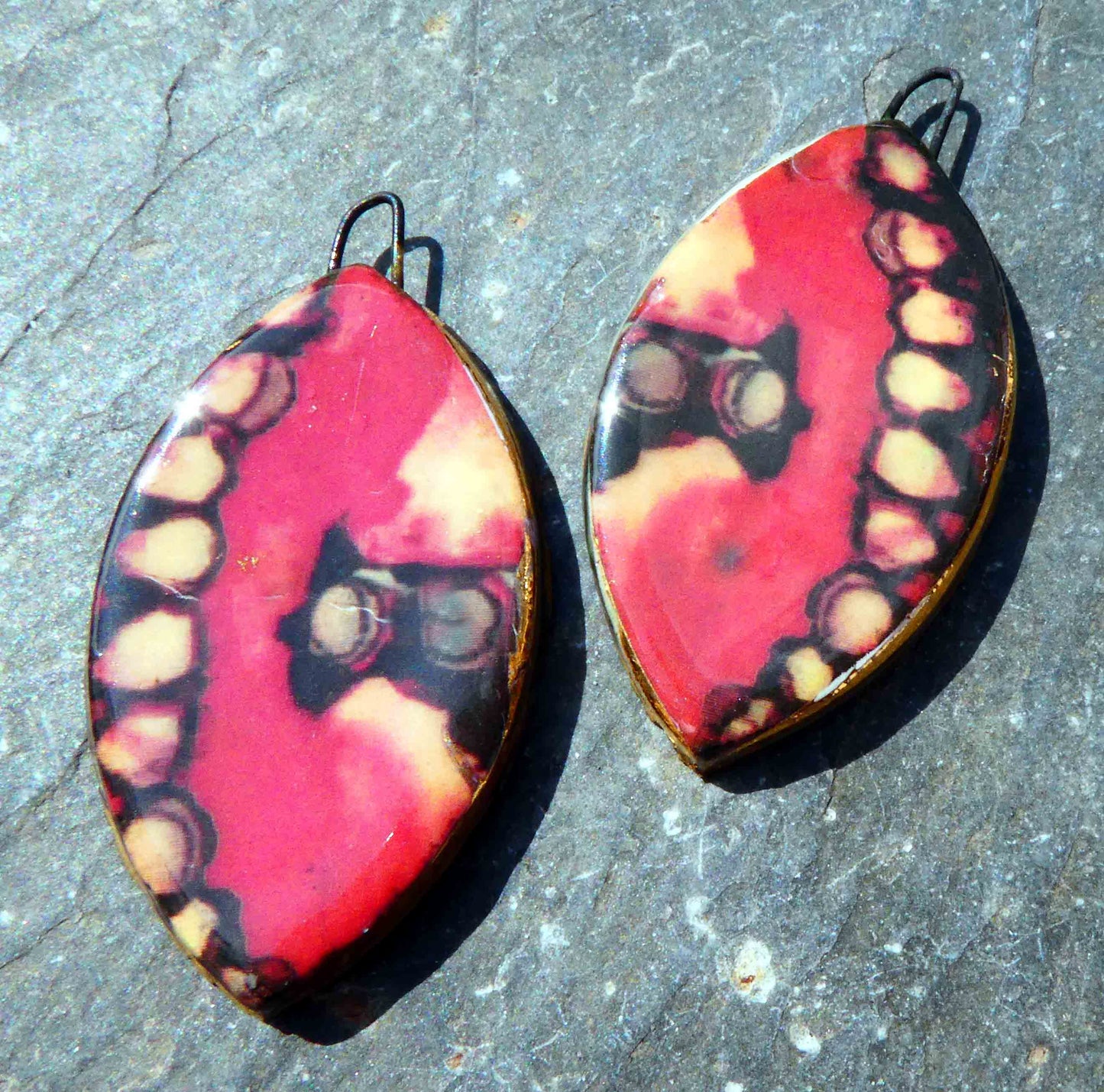 Ceramic Painted Drop Decal Earring Charms #5