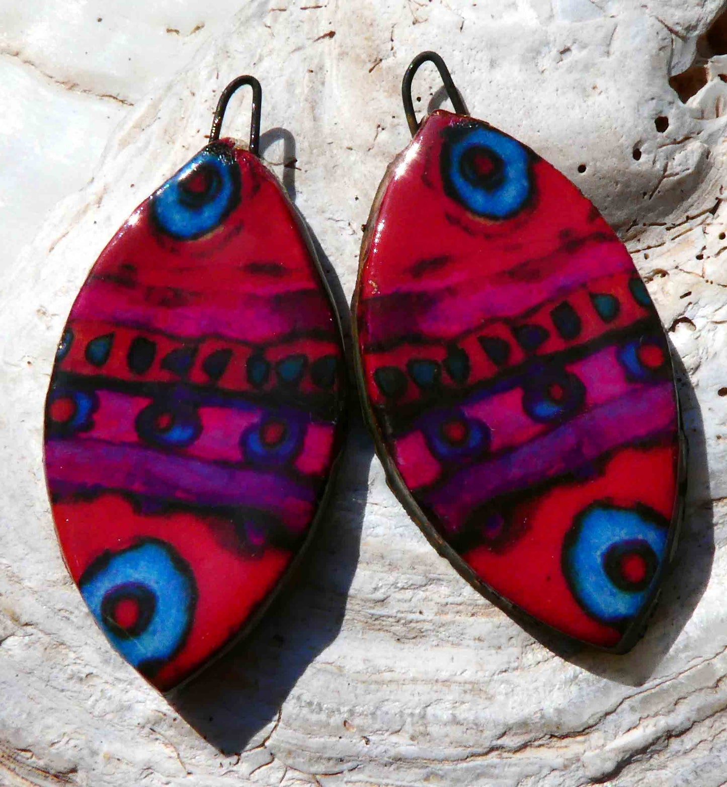 Ceramic Painted Drop Decal Earring Charms #11