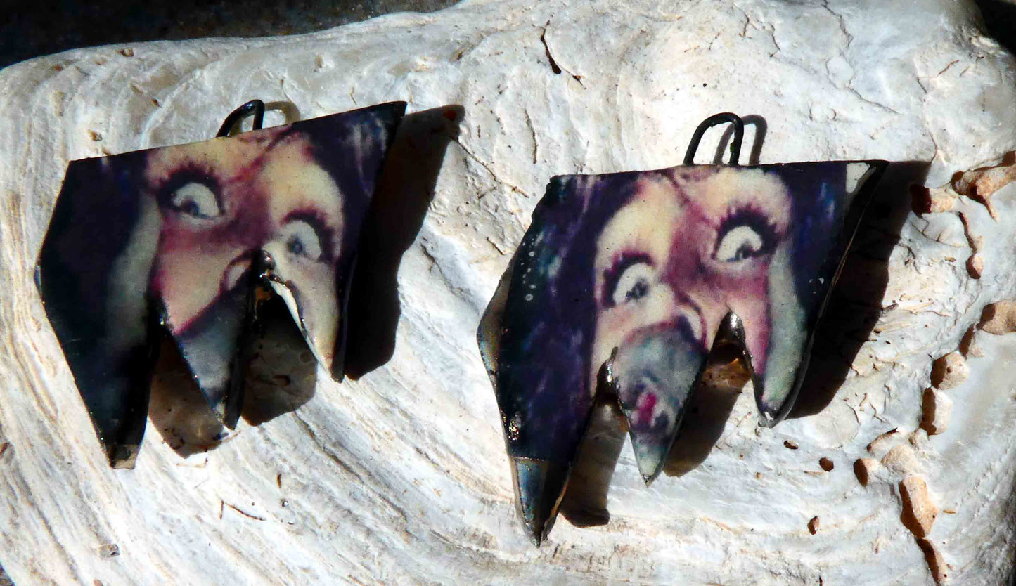 Ceramic Screamer Decal Earring Charms#4
