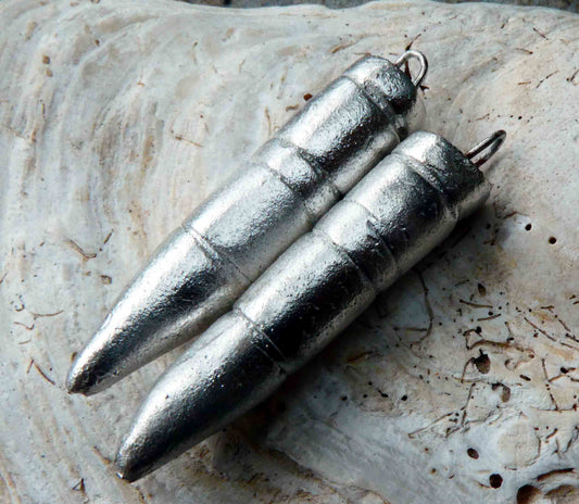 Ceramic  Silver Bullet Earring Charms