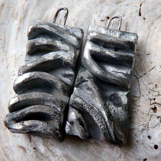 Ceramic  Silver Moulded Earring Charms