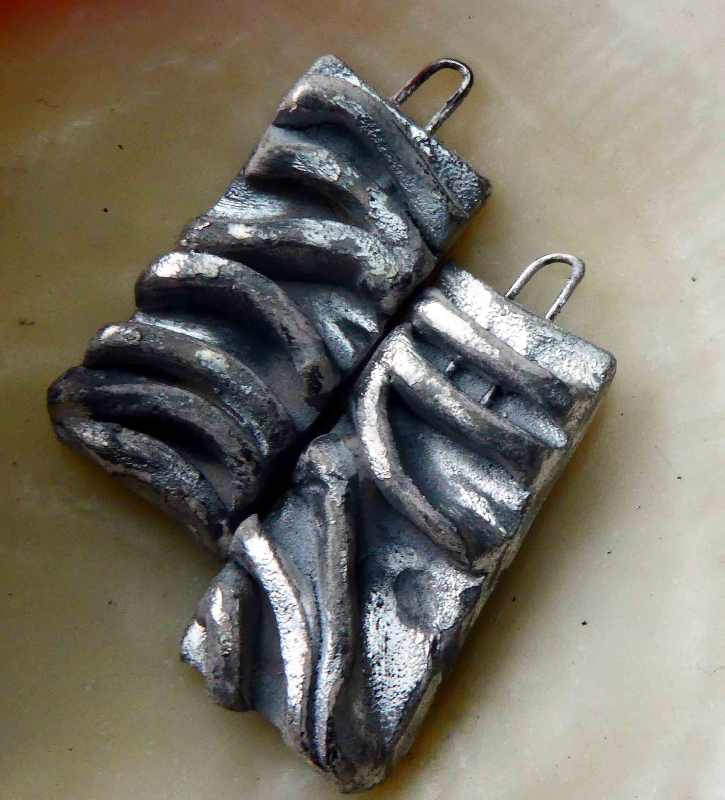Ceramic  Silver Moulded Earring Charms