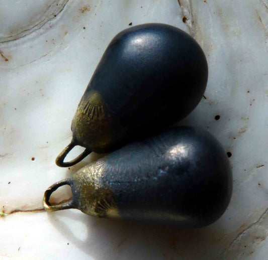 Ceramic Drops Earring Charms - Pewter