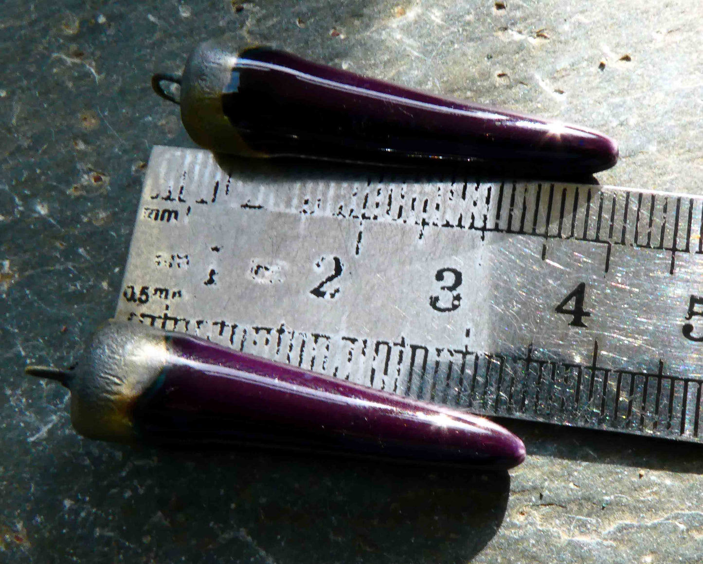 Ceramic Spikes Earring Charms - Aubergine