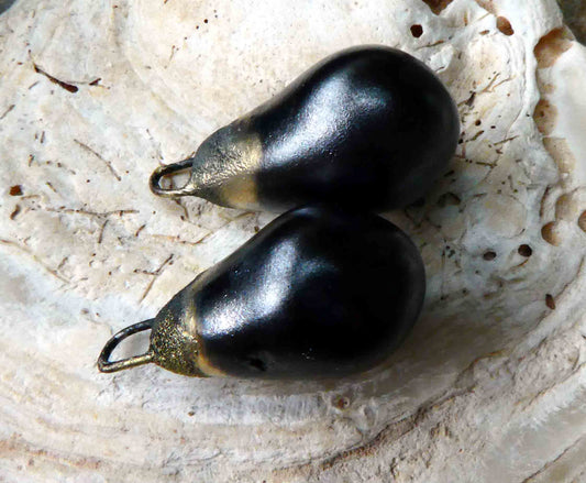 Ceramic Bronzy Drops Earring Charms - Reflecting
