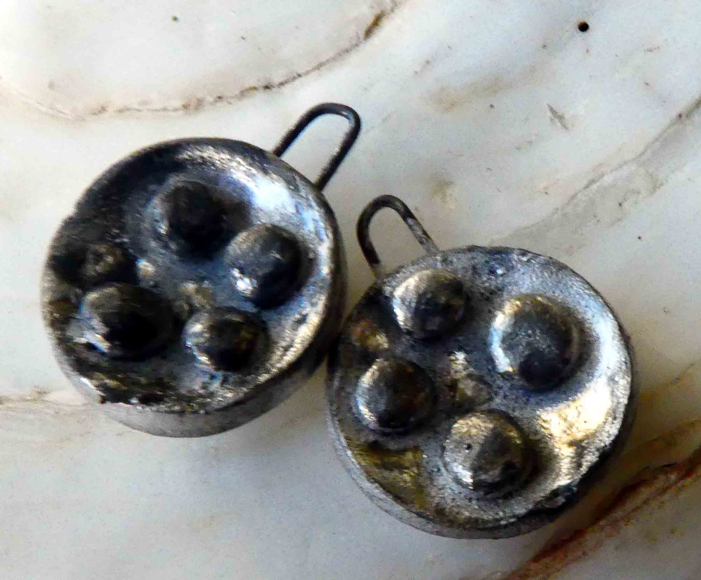 Ceramic Silver Granule Cups Earring Charms