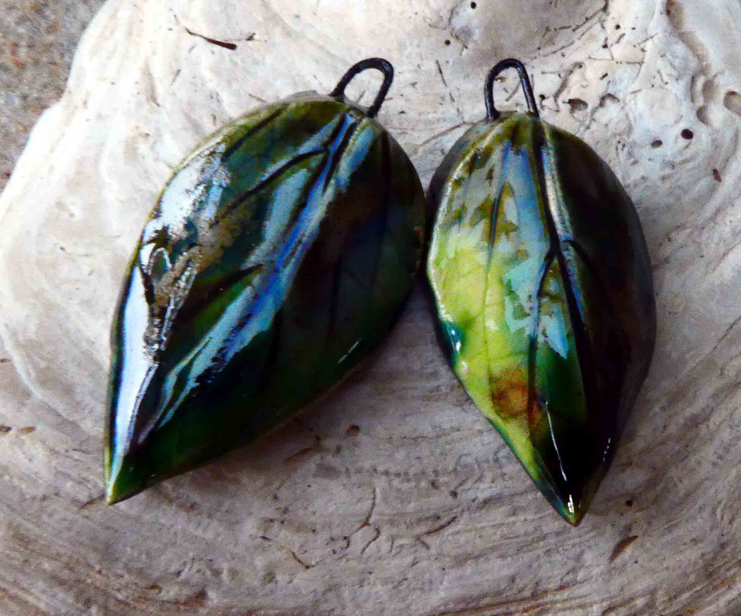 Ceramic Super Slim Leaf Earring Charms #24