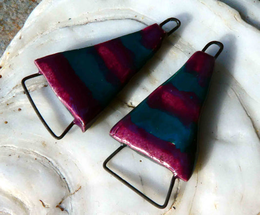 Ceramic Wedge Earring Connectors -Bluegrass and Blueberry Hill