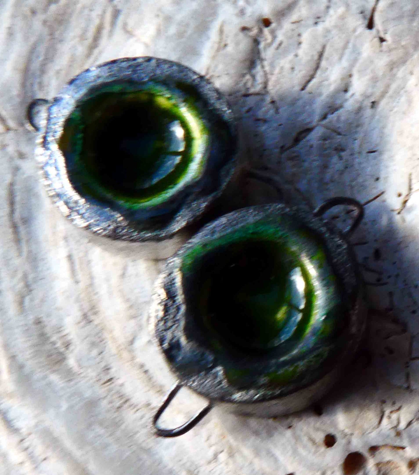 Ceramic Mini Rockpool Earring Connectors - Lime