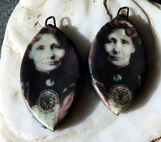 Emmeline Pankhurst Decal Drop Earring Charms #3