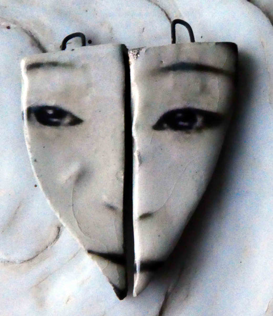 Ceramic Geisha Decal Earring Charms