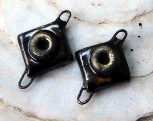 Ceramic Diamond Rivet Earring Connectors - Reflecting