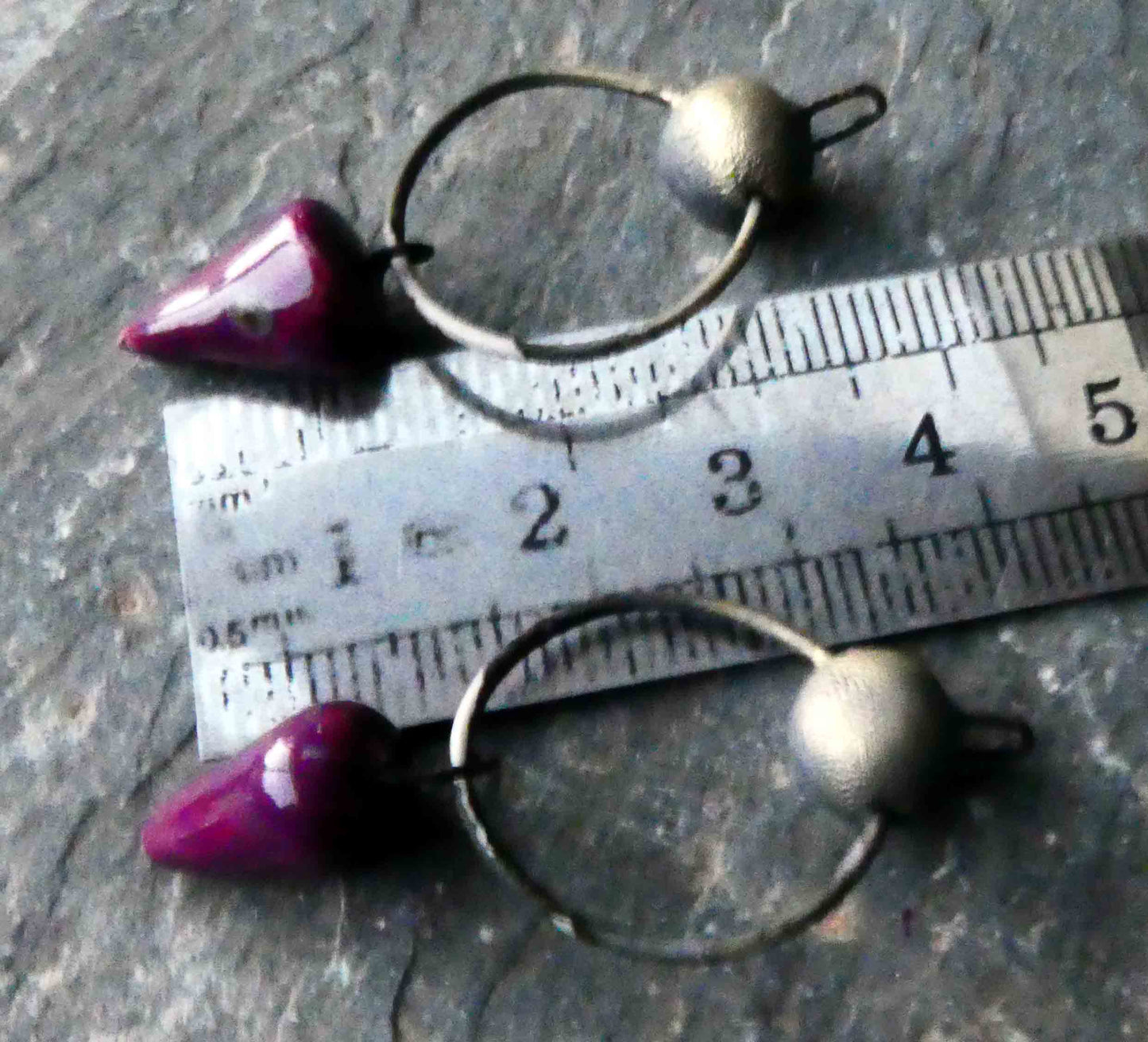 Ceramic Hoop and Spikelet Earring Dangles - Blueberry Hill
