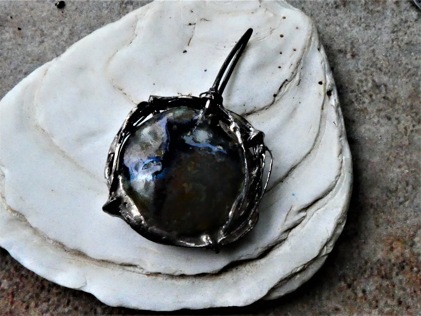 Wire Wrapped Disc Pendant - Eternal Galaxy