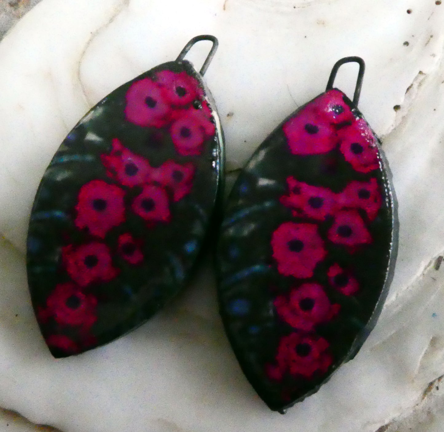 Ceramic Painted Drop Decal Earring Charms #13