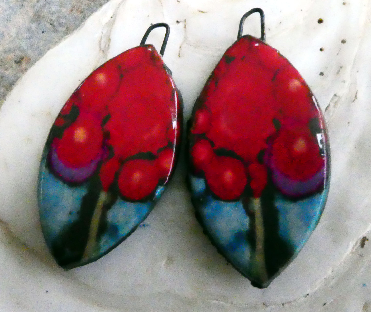 Ceramic Painted Drop Decal Earring Charms #22