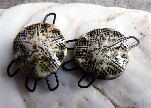 Ceramic Starfish Textured Earring Connectors -Gloss