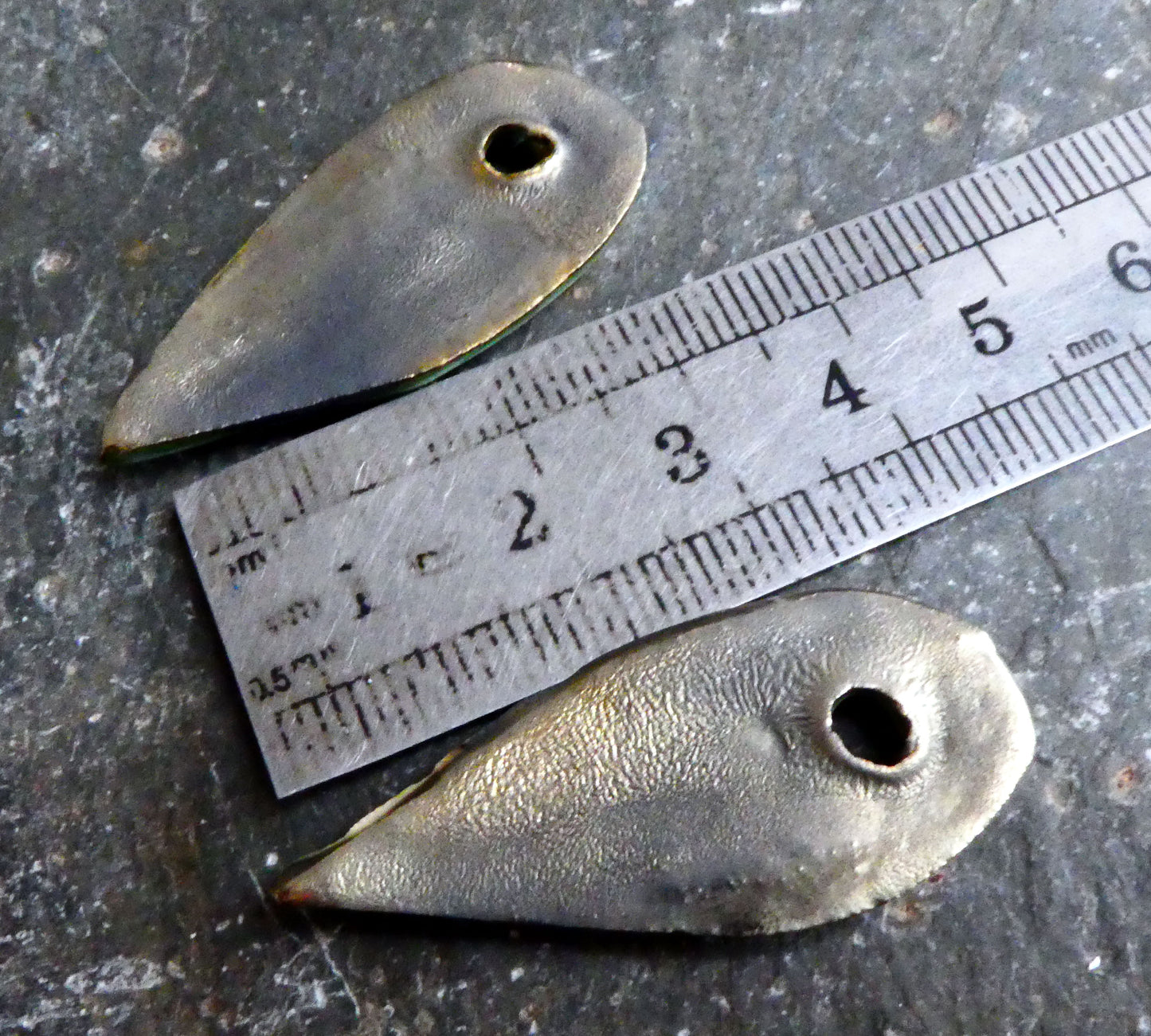 Ceramic Barky Textured Shard Earring Charms - Old Gold