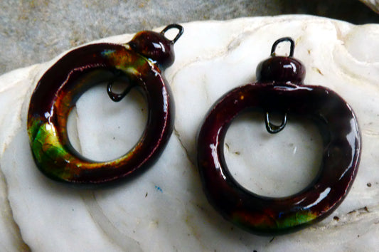 Ceramic Hoop Earring Connectors -Murano