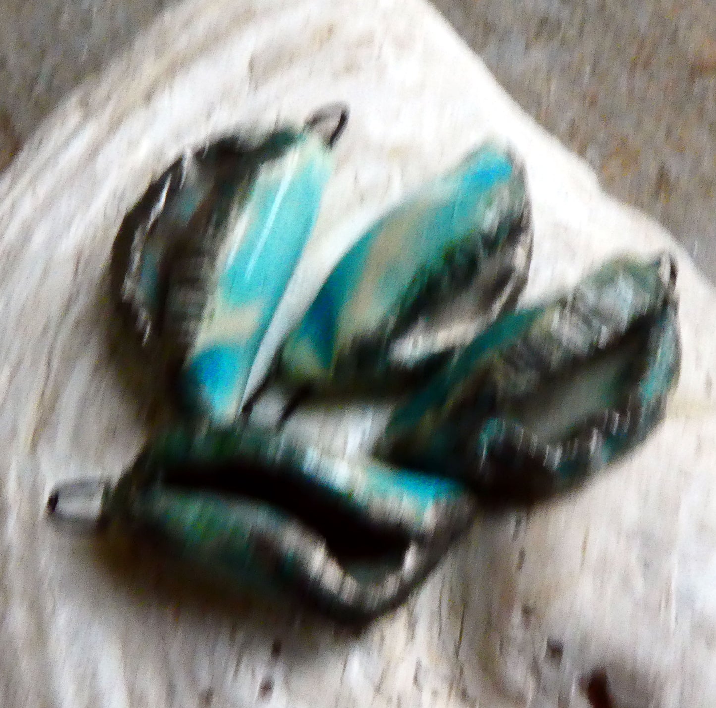 Ceramic Hollow Shell  Earring Charms - Turquoise Crackle