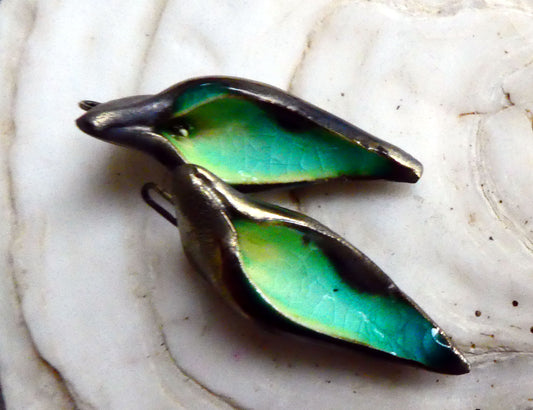 Ceramic Scoop Earring Charms -Lime