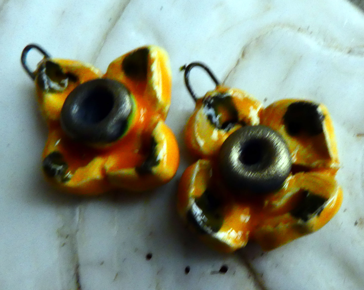Ceramic Hydrangea Earring Charms - Yellow
