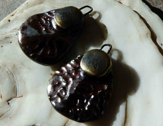 Ceramic Textured  Earring Charms-Gloria