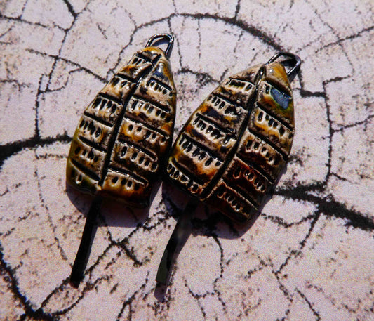 Ceramic Tree Earring Dangles -Dune