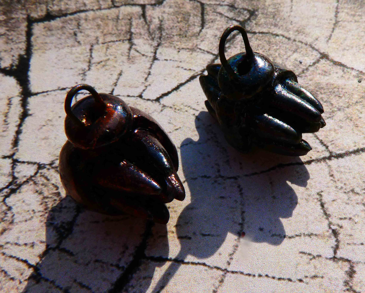 Ceramic Raku Small Stick Bundle Earring Charms