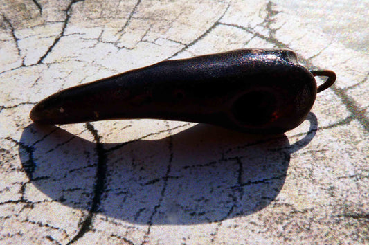 Ceramic Raku Hummingbird Skull Dangle #2